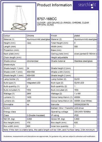Vignette 3 produit Ref : 8757-168CC | CLOVER - LED CEILING (2 x RINGS), CHROME