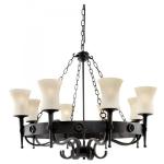 SEARCHLIGHT Cartwheel - 8lt ceiling, noir, verre sab 0818-8BK