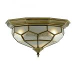 SEARCHLIGHT Pisa ii plafonnier ant/laiton leaded c/f 1243-12