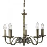 SEARCHLIGHT Richmond - 5lt ceiling, laiton antique, 1505-5AB