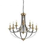 SEARCHLIGHT Belfry 9lt suspension, dark bronze & bro 1849-9BZ