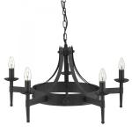 SEARCHLIGHT Cartwheel ii - 5lt ceiling, wrought iron 2425-5BK