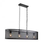 SEARCHLIGHT Fishnet 4lt oval suspension noir mat 2484-4BK