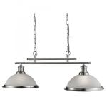 SEARCHLIGHT Bistro - 2lt ceiling bar, satin silver, 2682-2SS