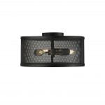 SEARCHLIGHT Fishnet 3lt drum plafonnier noir mat 2843-3BK