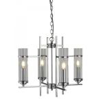 SEARCHLIGHT Milo cc 4lt pend-cl verre abatjour cylin 3094-4CC