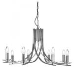 SEARCHLIGHT Ascona - 8lt ceiling, satin argent twist 4168-8SS