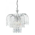 SEARCHLIGHT Waterfall - 3lt ceiling, chrome, cristal 4173-3