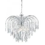 SEARCHLIGHT Waterfall - 5lt ceiling, chrome, cristal 4175-5