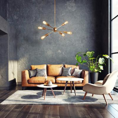 SEARCHLIGHT Alpha 6lt pendant matt gold 2906-6GO