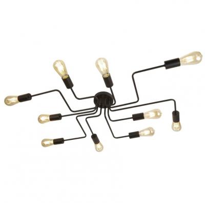SEARCHLIGHT Circuit 10lt ceiling flush, matt black 99210-10BK