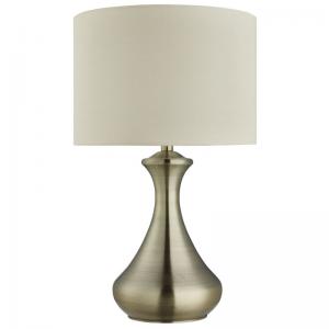 SEARCHLIGHT Touch lamp laiton antique, abatjour crem EU2750AB