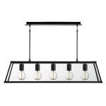 SEARCHLIGHT Voyager 5lt lantern bar, noir mat, verre 4614-5BK