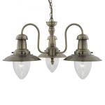 SEARCHLIGHT Fisherman - 3lt ceiling, laiton antique 5333-3AB