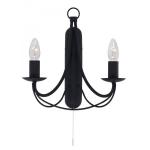 SEARCHLIGHT Maypole  2lt noir w/iron wall brkt 6342-2BK