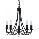 SEARCHLIGHT Maypole  5lt noir mat w/iron fitting 6345-5BK