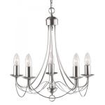 SEARCHLIGHT Maypole  5lt satin argent ceiling 6345-5SS
