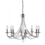 SEARCHLIGHT Maypole  8lt satin argent ceiling 6348-8SS