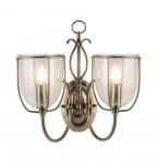SEARCHLIGHT Silhouette 2lt ant/laiton wb cw verre 6352-2AB