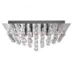 SEARCHLIGHT Hanna 4lt cc square plafonnier-xtal ball 6404-4CC