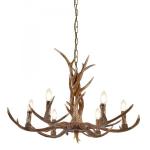 SEARCHLIGHT Stag 6lt antler suspension, brown 6416-6BR