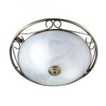 SEARCHLIGHT Weybridge flush 37cm ab/marble glass c/f 6436