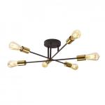SEARCHLIGHT Armstrong 6lt ceiling light noir et lait 8046-6BK