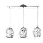 SEARCHLIGHT Crackle - 3lt blanc verre suspension 8069-3WH