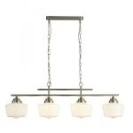 SEARCHLIGHT School house 4lt suspension, satin argen 8084-4SS