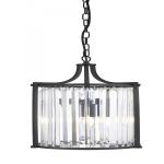 SEARCHLIGHT Victoria 2lt suspension, noir mat avec c 8092-2BK