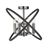 SEARCHLIGHT Hoopla 4lt plafonnier, pewter 8344-4PW