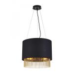 SEARCHLIGHT Fringe 3lt suspension, abatjour noir ave 8723-3BK