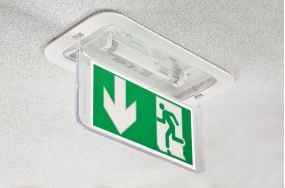 Photo Porte Etiq mural/plafond avec 3 etiq gauche/droite+bas+sortie secours PRIMO+ | Ref : 663325