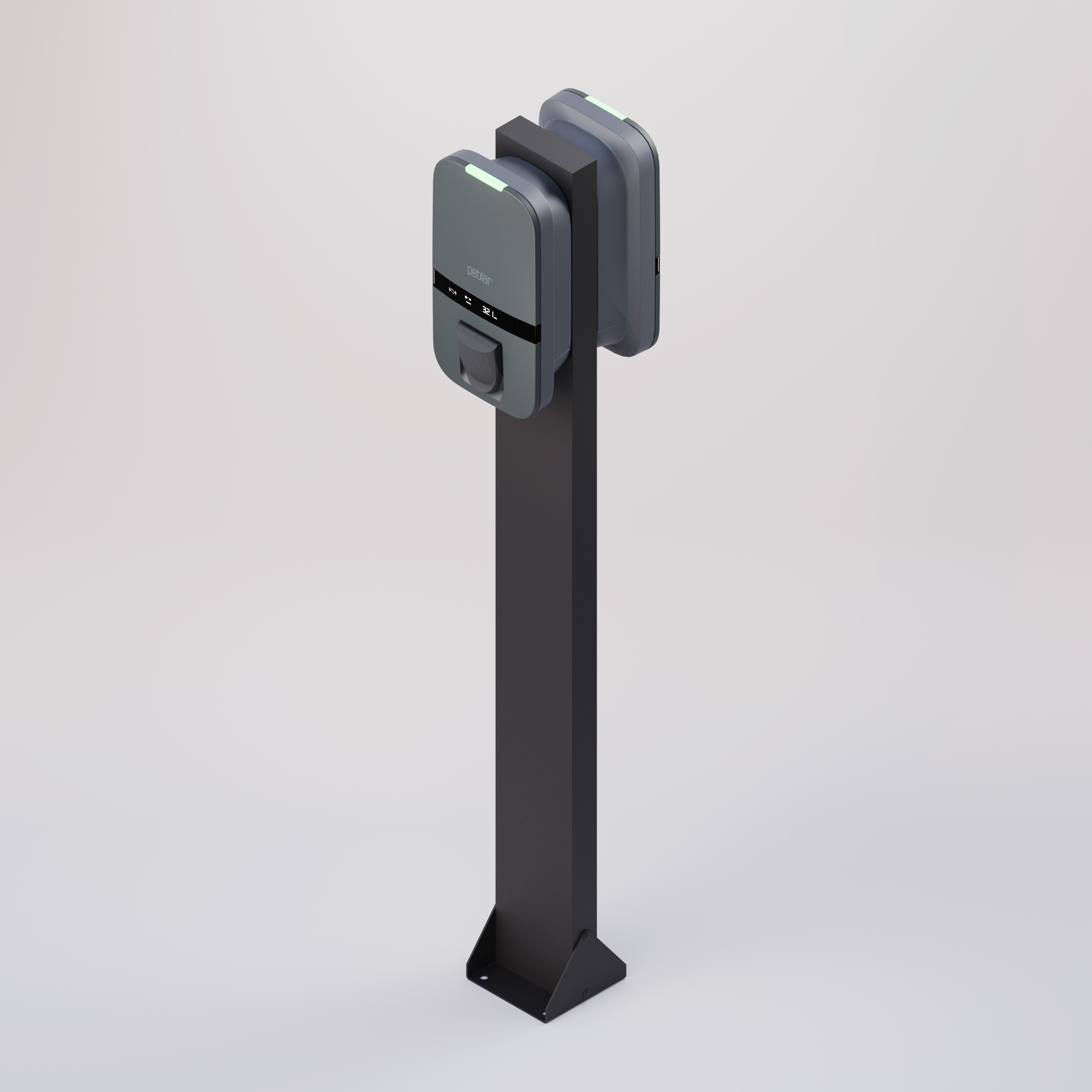 Vignette 2 produit Peblar Pied de Fixation 2 bornes acier inoxydable RAL9004 | Ref : 039700